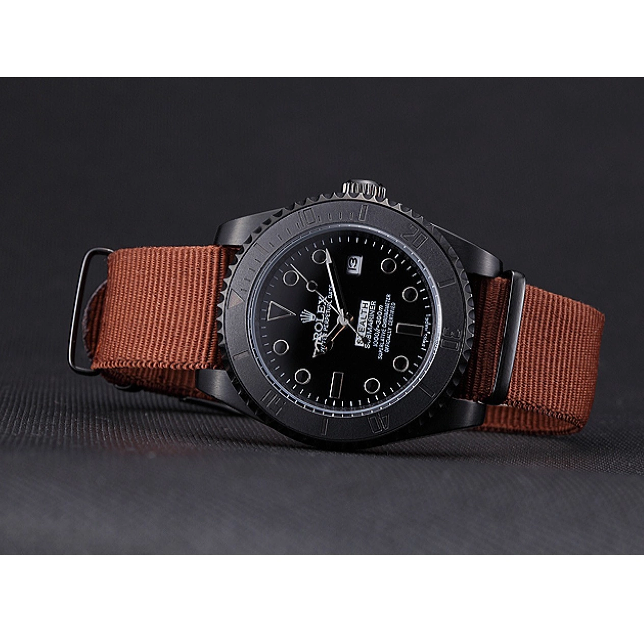 Aaa fake watches 621997 Stealth Rolex Submariner Brown 0816